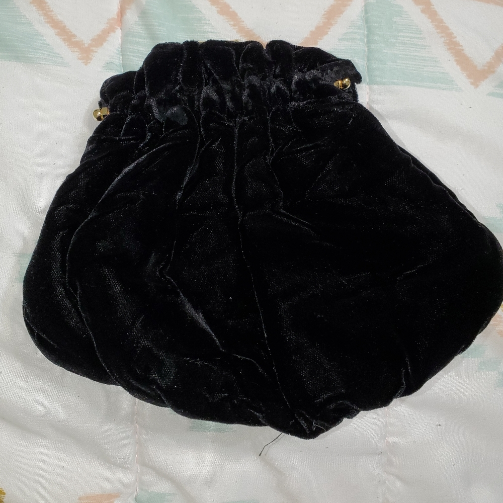 Vintage Black Velvet Clutch